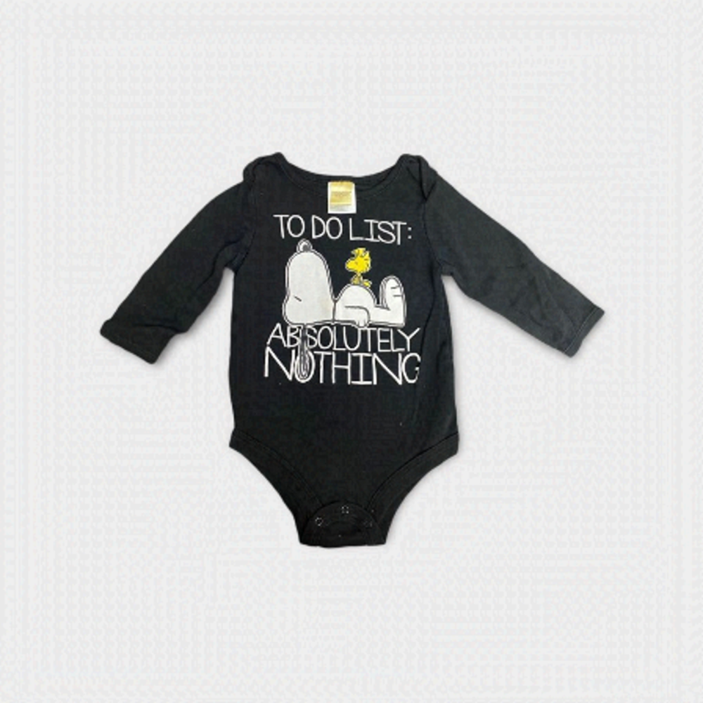 𝅺PEANUTS | 3/$15 Black Long Sleeve Snoopy Diaper Shirt